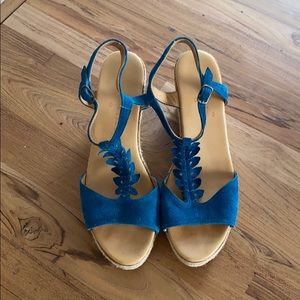 Stunning Coclico Teal Suede Espadrilles Sz 39 /8.5